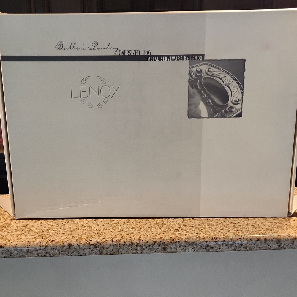 Lenox Silver Oversized Tray Box with Silver Accent